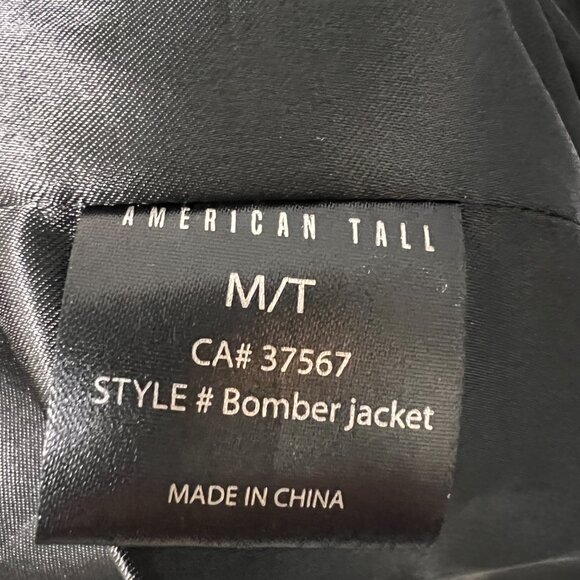 American Tall Men's Bomber Jacket Olive Green Full Zip Stretch M Tall - Picture 6 of 7